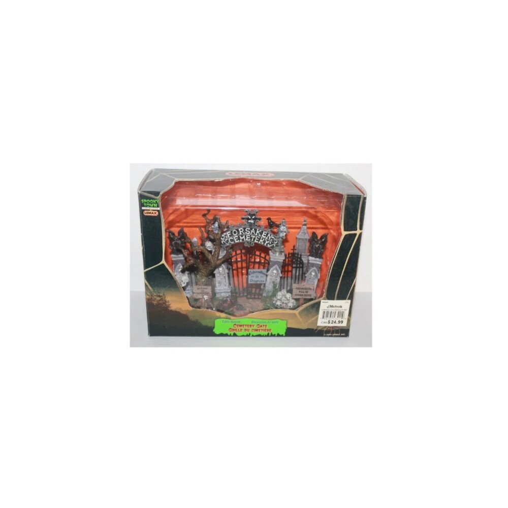2004 Lemax Spooky Town Forsaken Cemetery Gate for Halloween Village #43421 READ